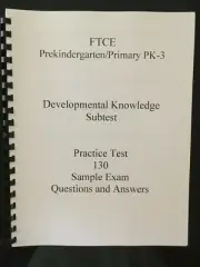 FTCE PreKindergarten Primary PK-3 PreK exam questions130 Developmental Knowledge