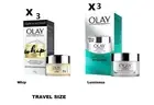 3X Olay Luminous Tone Perfecting Cream & Total Effects Whip Active moisturizer