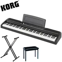 在飛比找ETMall東森購物網優惠-【KORG】標準88鍵電鋼琴/數位鋼琴含雙叉琴架、琴椅-黑色