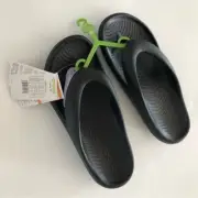 Crocs 12 mens Mellow Recovery Flip Flops Black Thong Sandals solid comfortable