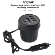 Car Car Inverter Cup Holder 2 Fast USB Ports 5-in-1 Cup Holder Charger