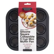 [Daily Bake] Silicone Square Air Fryer 9Cup Muffin Pan 22x22cm (Charcoal)