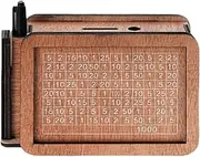 Money Saving Pot, Wooden Coin Bank with Counter - Savings Challenge Box with Pen Holder, Reusable Money Counter Bench for Coin Bench