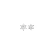 Silver Cz Small Star Cluster Stud Earrings in Clear