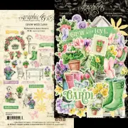 Graphic45 GROW WITH LOVE (55pc) DIE-CUT EPHEMERA ASSORTMENT scrapbooking