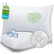 Cooling Pillows Queen Size Set of 2 - Shredded Medium Queen Size (Pack of 2)