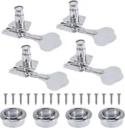 Aswalling 4Pcs Guitar Tuning Pegs Electric Bass Tuner Peg Guitar Open Gear Tuning Pegs Machine Heads for Guitar Silver