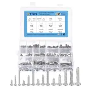 Metal Wood Screws Assortment Kit Phillips Pan Head Self Tapping Washed Silver