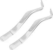 VICASKY 2pcs Stainless Steel Eyelash Tweezers Set with Comb Precision Lash Applicator Tool for Easy Attachment of False Lashes Beauty Accessory for Eyelash Extensions