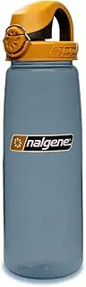 Nalgene Sustain Tritan BPA-Free On The Fly Water Bottle Made with Material Derived from 50% Plastic Waste, 24 OZ, Rhino with Brown/Black