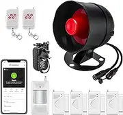 House Alarms System WiFi Door Window Sensor Alarm System | Home Security Systems Anti-theft 120dB Alarm | Smart Magnetic Sensor Alarm with Free Notification APP Control &Remote Control for Garage Shed