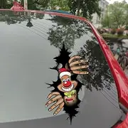 Dreothy Christmas Decor Reindeer Peeking Window Stickers, Removable Double Sided Printing Waterproof Window Clings Wall Art Decals Motorcycle Laptop Bumper Car Stickers (Christmas Reindeer)