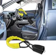 ASUBHA Steering Wheel Lock, Anti Theft Car Device, Seat Belt Lock, Universal Fit for Most Vehicles, SUVs