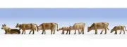 Noch 15722 HO/OO Gauge Dark Brown Cows Figure Set