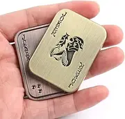 Magnetic Metal Fidget Toys - Poker Push Card Slider Stress Relief Toy, Men’s EDC Toy Haptic Coin, Office Desk Gifts for Boyfriend and Father (AA)