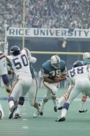 Super Bowl VIII Miami Dolphins Larry Csonka in action vs Minnesota- Old Photo