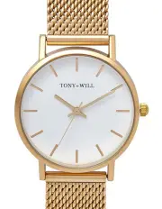 [TONY+WILL] Small Class Mesh Watch in Gold