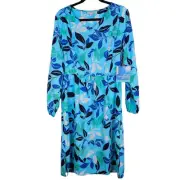 NEW Coolibar M Borghese Dress UPF 50+ Sun Protection Coastal Boat Blue Floral