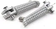 uxcell 1 Pair 7mm Aluminium Alloy Motorcycle Footrest Footpeg Foot Rest Peg Bike Bicycle Cycling Silver Tone for Yamaha