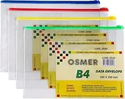 Osmer DEB4 B4 Data Envelope (Pack of 12), 39 cm x 29 cm, Assorted Colours