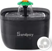 Sandpoy Cat Water Fountain, 67oz/2L Cat Fountains for Drinking - Pet Water Fountain - Ultra Silent - Cat Drinking Fountain for Cats (Black)