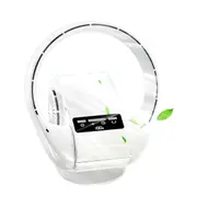 Wall Fan Remote Control 2 in 1 Leafless Fan Table Wall Shaking Head Remote Control Silent Wall-Mounted Desktop Fan White