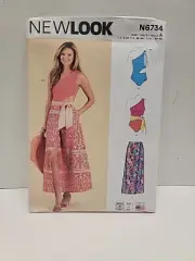 NEW LOOK N6734 Misses Wrap Skirt Swimsuit Set Sewing Pattern, Uncut, Size 8-20