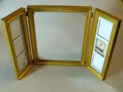 Lawrence Frame Hinged Double Picture set with centered mirror. NEW !