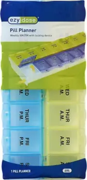 Ezy Dose 2XL Weekly AM/PM Pill Planner w Locking Device 025715678283VL