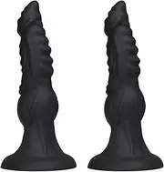 Silicone Dog Dildo Vaginal Anal Plug Sex Toys Soft Animal Wolf Dildos Big Buttplug Suction Cup Dog Penis Sex Toys for Women(Black)