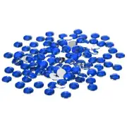 15mm Flat Back Round Acrylic Rhinestones, 500 Pack Plastic Circle Gems, Blue