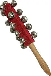 Hand Jingle Bell, Wooden Musical Instrument for Children,Wood, Velvet, Stainless Steel Bells Parent-Child Percussion Rattles Toy to Both Boys and Girls, Ideal for Home and School Use, 26.5cm