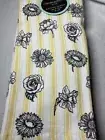 CYNTHIA ROWLEY KITCHEN TOWELS (3) YELLOW BLACK FLOWERS 100% cotton NWT