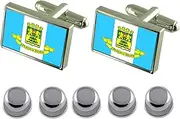 [Select Gifts] Shirt Dress Studs Plovdiv City Bulgaria Flag Cufflinks