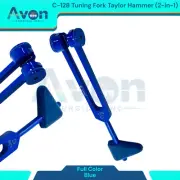 C-128 Tuning Fork Taylor Percussion Hammer Combo 2-in-1, Blue Colored