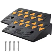 Rubber Curb Ramp 2 Pack, 12.7 cm Rise Height Heavy-Duty 15 tons Load Capacity Threshold Ramps, Driveway Ramps with Stable Grid Structure for Cars, Wheelchairs, Bikes,