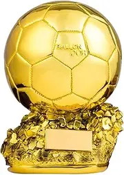 LNGODEHO Customizable Golden Football Ballon World Cup Trophy Resin Player Award Soccer Fan Collectible Souvenir Birthday Gift