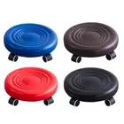 Swivel rolling low chair step stool with wheels movable PU leather sofa