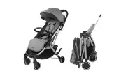 Evezo Channy Lightweight Roll 'N' Go Folding Travel Stroller- Gray (Grey) Grey