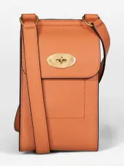 Orange Leather Mini Antony Crossbody Pouch