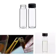10 Mini Clear Glass Vial Bottles Cap 2 3/16 6 Ml Gold Panning Prospecting