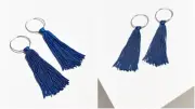 Urban Outfitters Women's Cordelia Fabric Tassel Hoop Earrings NWT 45