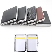 [generic] 2 Pack Cigarette Cases Leather Cigarette Tin Double Sided Flip Open Pocket Cigarette Box for 16 Cigarettes(Random 2 Packs Shipped)