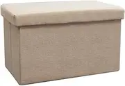 Storage Stool Footstool Storage Trunk Toy Box Chair Pouffe Stool Practical Footrest Footstool (Color : Champagne)