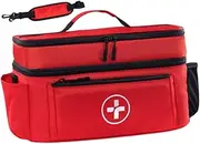 Empty First Aid Bag Medical Storage Bag for Home Workplace Outdoor Gym Camping, Red