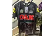 NRL PENRITH PANTHERS ASICS REPLICA JERSEY BLACK - SIZE L (#1 GYPSY BOY)