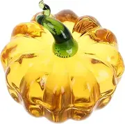 Crystal Glass Pumpkin Sculpture Calligraphy Paperweight Student Writing Aid Fall Decor Thanksgiving Decorative