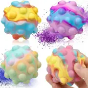 CocoKool 4-Pack Pop Ball Fidget Sensory Toys, 3D Push Bubble Stress Balls B1