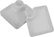 BIUDECO 5pcs Sushi Plate with Sauce Compartment Dipping Plate for Chips Dumplings Serving Platter