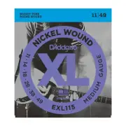 D'Addario EXL115 Nickel Wound Electric Guitar Strings, Medium Gauge 11-49